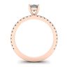 Oval Diamond Ring with Pave in Rose Gold, Image 2