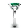 Oval Emerald with Half-Moon Side Diamonds Ring, Image 3