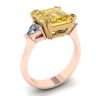 Emerald Cut Yellow Sapphire Ring Rose Gold, Image 4