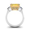 Emerald Cut Yellow Sapphire Ring White Gold, Image 2