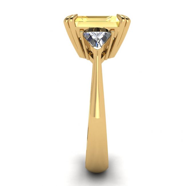 Emerald Cut Yellow Sapphire Ring Yellow Gold - Photo 2