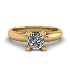 Solitaire Diamond Ring V-shape Yellow Gold