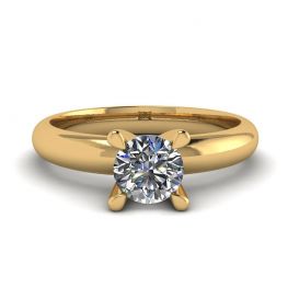 Solitaire Diamond Ring V-shape Yellow Gold Solitaire Diamond Ring V-shape Yellow Gold