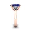 Three Stone Ring with Sapphire Rose Gold, Image 3