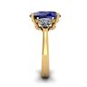 Three Stone Ring with Sapphire Yellow Gold, Image 3