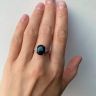 Three Stone Ring with Sapphire White Gold, Image 6