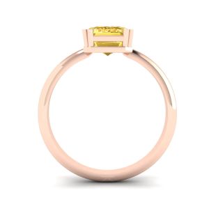 2 carat Emerald Cut Yellow Sapphire Ring Rose Gold - Photo 1