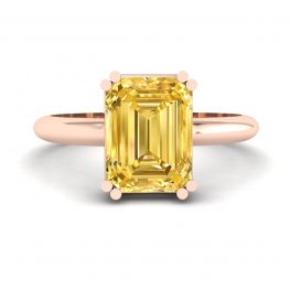 2 carat Emerald Cut Yellow Sapphire Ring Rose Gold 2 carat Emerald Cut Yellow Sapphire Ring Rose Gold