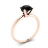 Black Diamond V Setting Ring  Rose Gold, Image 4