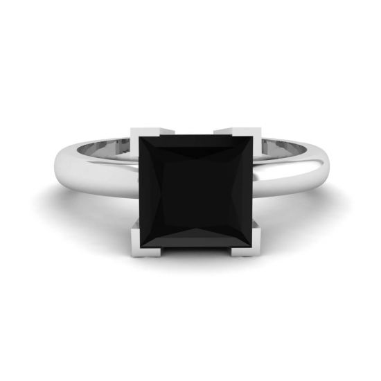 Black Diamond Ring  White Gold, Enlarge image 1