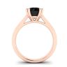 Round Black Diamond with Black Pave 18K Rose Gold Ring, Image 2