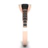 Round Black Diamond with Black Pave 18K Rose Gold Ring, Image 3