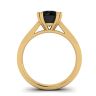 Round Black Diamond with Black Pave 18K Yellow Gold Ring, Image 2