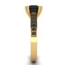 Round Black Diamond with Black Pave 18K Yellow Gold Ring, Image 3
