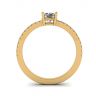 White Diamond Side Pave Ring 18K Yellow Gold, Image 2