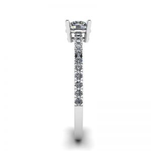 White Diamond Side Pave Ring 18K White Gold - Photo 2