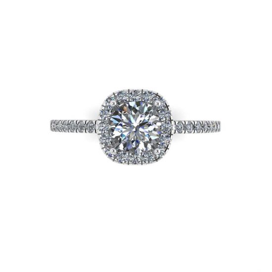 Cushion Style Round Diamond Ring, Enlarge image 1