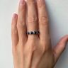 Contemporary garland ring with sapphires and diamonds, Image 6