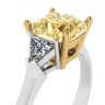1 carat Cushion Yellow Diamond with Side Trillions Ring , Image 2