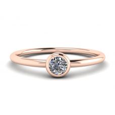 Round Diamond Small Ring La Promesse Rose Gold