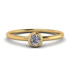 Round Diamond Small Ring La Promesse Yellow Gold