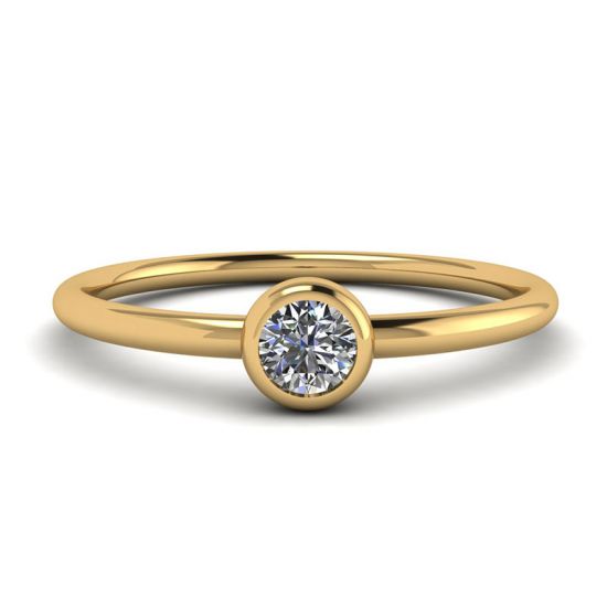 Round Diamond Small Ring La Promesse Yellow Gold, Enlarge image 1