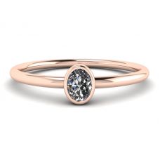 Oval Diamond Small Ring La Promesse Rose Gold