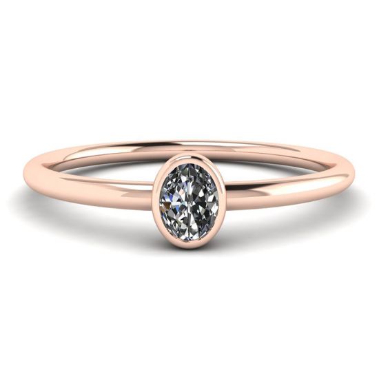 Oval Diamond Small Ring La Promesse Rose Gold, Enlarge image 1