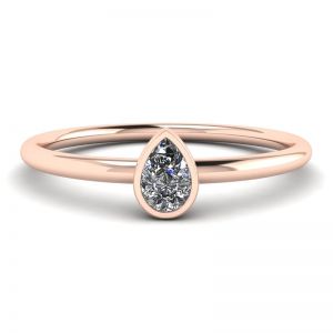 Pear Diamond Small Ring La Promesse Rose Gold