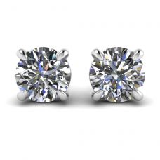 Perfect Round Diamond Studs White Gold