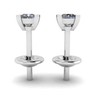 Princess-Cut Diamond Stud Earrings  - Photo 1