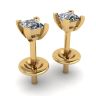 Princess-Cut Diamond Stud Earrings Yellow Gold , Image 3