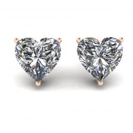 Heart Shape Diamond Stud Earrings Rose Gold Heart Shape Diamond Stud Earrings Rose Gold