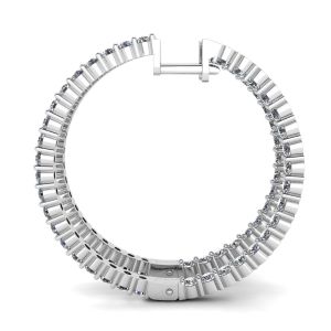 Thin Hoop Earrings with Diamonds - Photo 1