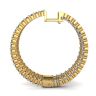 Thin Hoop Earrings with Diamonds Yellow Gold, Image 2