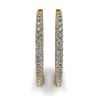 Thin Hoop Earrings with Diamonds Yellow Gold, Image 3