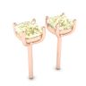 Cushion Yellow Diamond Stud Earrings in 18K Rose Gold, Image 3