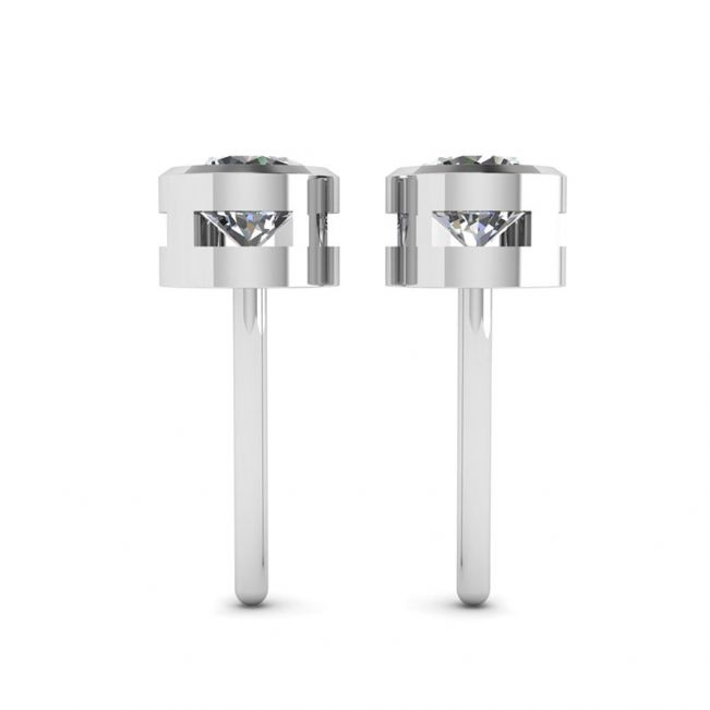 Round Diamond Studs White Gold  - Photo 1