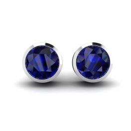 Classic Blue Sapphire Stud Earrings White Gold Classic Blue Sapphire Stud Earrings White Gold