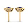 Sapphire Stud Earrings with Detachable Diamond Halo Yellow Gold, Image 2