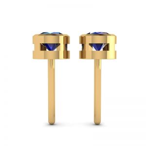 Sapphire Stud Earrings in Yellow Gold - Photo 1