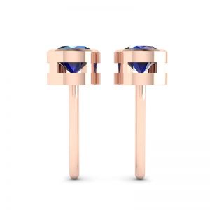 Sapphire Stud Earrings in Rose Gold - Photo 1