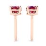 Sapphire Stud Earrings with Detachable Diamond Halo Jacket Rose Gold, Image 2