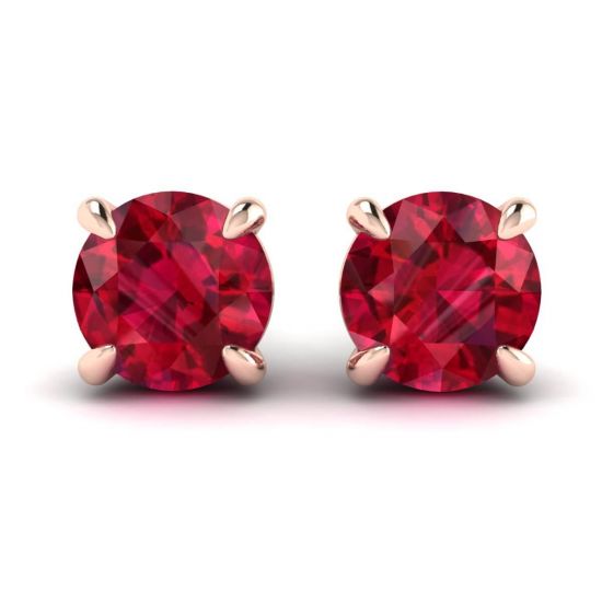 Sapphire Stud Earrings with Detachable Diamond Halo Jacket Rose Gold, Enlarge image 1