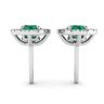 Emerald Stud Earrings with Detachable Diamond Halo Jacket, Image 2