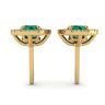 Emerald Stud Earrings with Detachable Diamond Halo Jacket Yellow Gold, Image 2