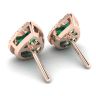 Pear-Shaped Emerald with Diamond Halo Earrings Rose Gold, Image 3