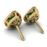 Pear-Shaped Emerald with Diamond Halo Earrings Yellow Gold, Image 3