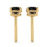 5 mm black diamond stud earrings Yellow Gold , Image 2