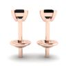 4 mm Princess Cut Black Diamond Stud Earrings Rose Gold, Image 2